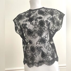 Gothic Victorian Sheer Lace Vintage Floral Top